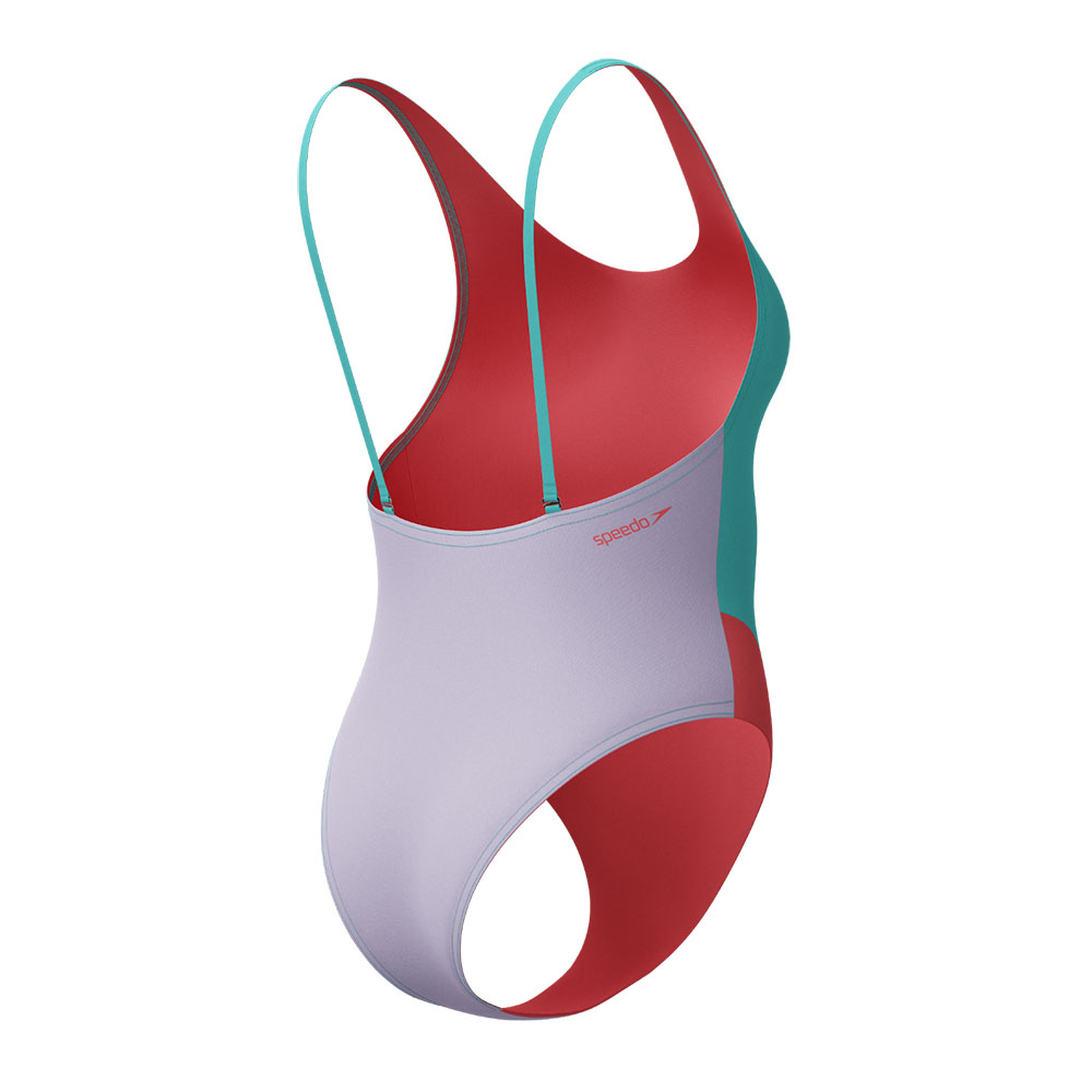 Купальник SPEEDO Colourblock 2.0 Muscleback, 8-00480317934, р.L, лилово-бирюзово-коралловый