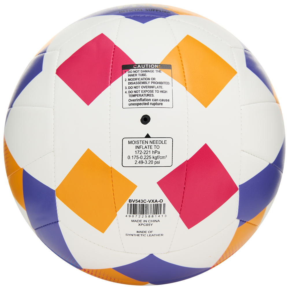 Мяч вол. пляжн. MIKASA BV543C-VXA-O, 18 панелей, синт.кожа (ТПУ), маш.сш., бут.кам, мультиколор