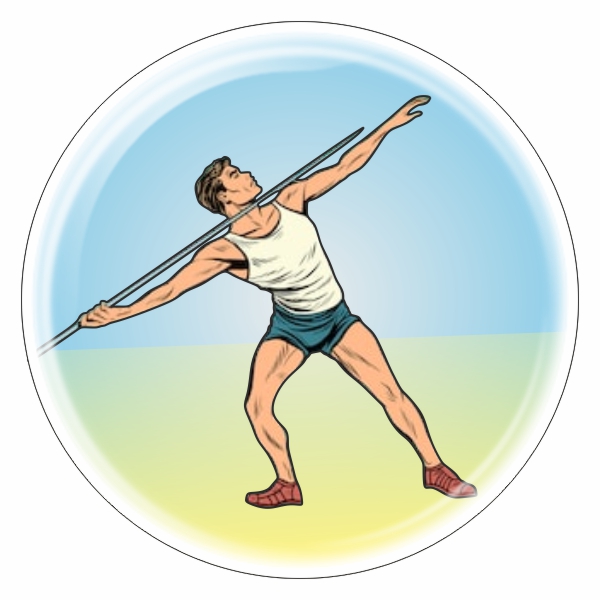 Эмблема D2-PL-012 метание копья (D-50 мм)