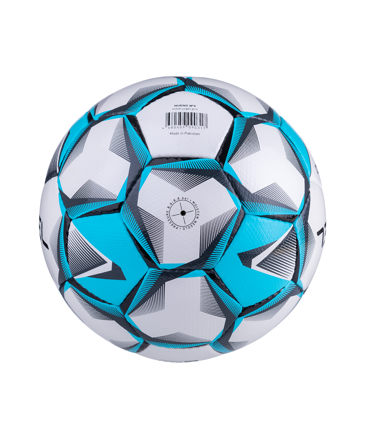 Мяч футбольный JOGEL Nueno №5, белый/голубой/черный, размер 5
