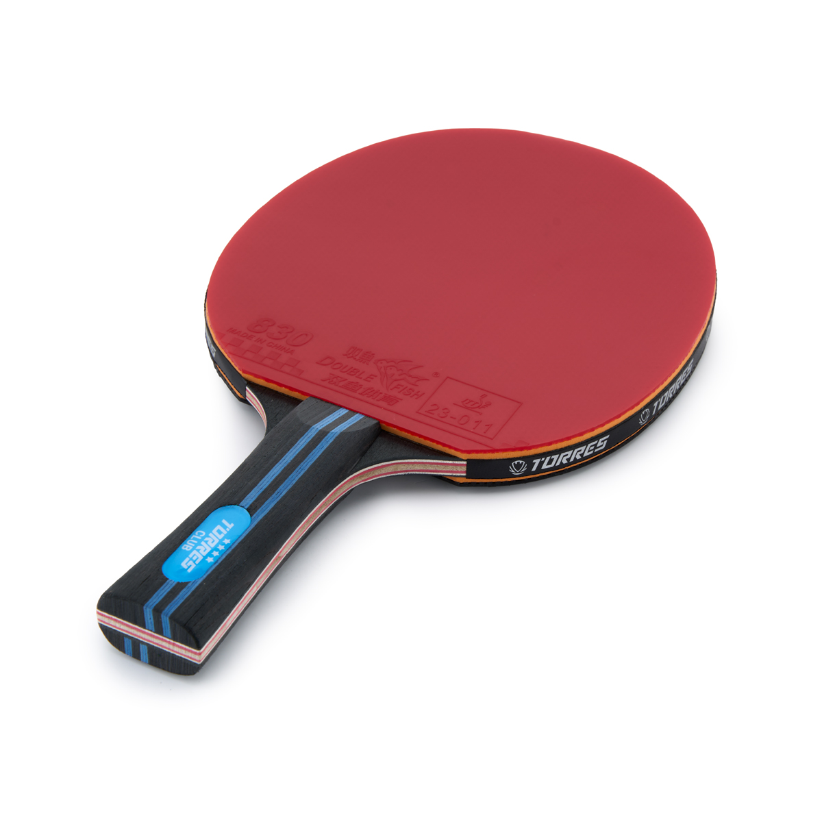 Ракетка для н/т TORRES Club 4*, TT23008, для тренировок, накладка 2,0 мм, конич. ручка
