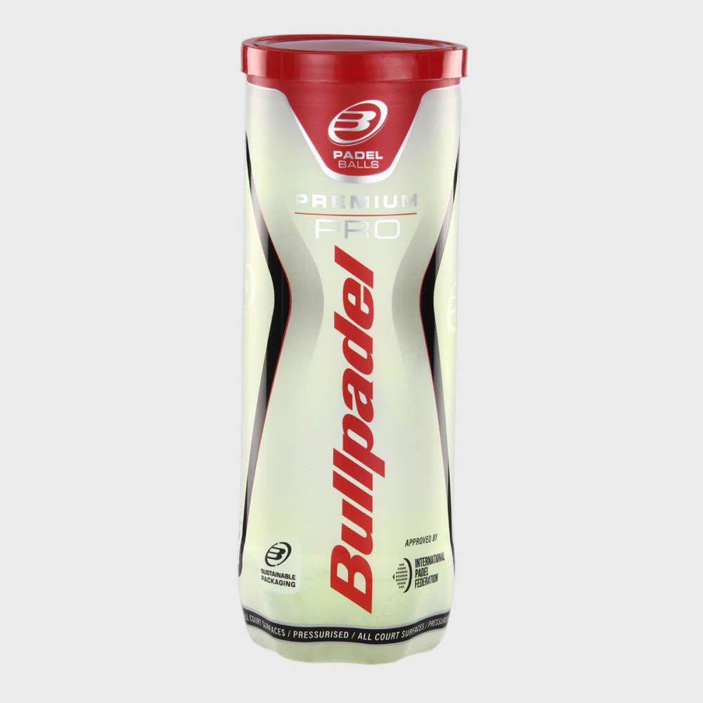 Мяч для падела BULLPADEL Premium PRO, 471959, уп.3 шт, FIP Approved, войлок, нат.резина,желтый