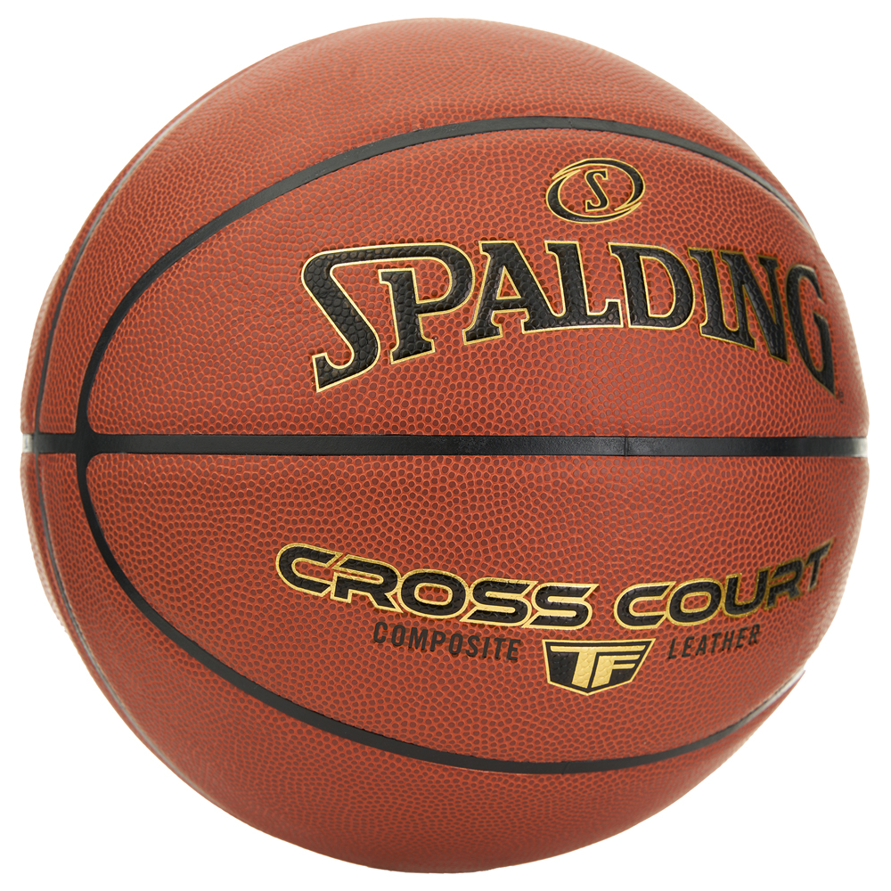 Мяч баск. SPALDING TF Cross Court  76931Z, р.7, композит. кожа (ПУ), коричнево-черный