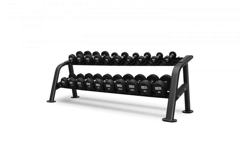 Набор обрезиненных гантелей BRONZE GYM, 2.5-25 кг - 10 пар, шаг 2,5 кг