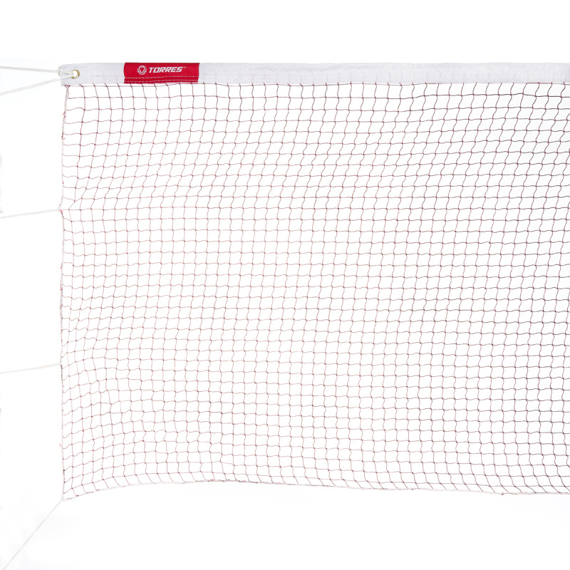 Сетка для бадм. TORRES Tournament, BD002301, нейлон 1.2 мм, нейлон. шнур 4 натяж, верх лент, крас
