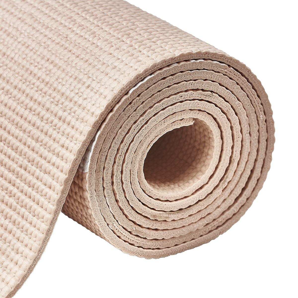 Коврик для йоги TORRES Relax 4, YL12224P, PVC 4 мм, нескользящее покрытие, пудровый