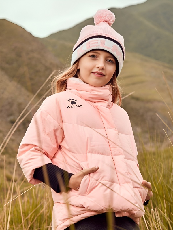 Детский пуховик KELME Girls Short Thick Down Jacket Pink