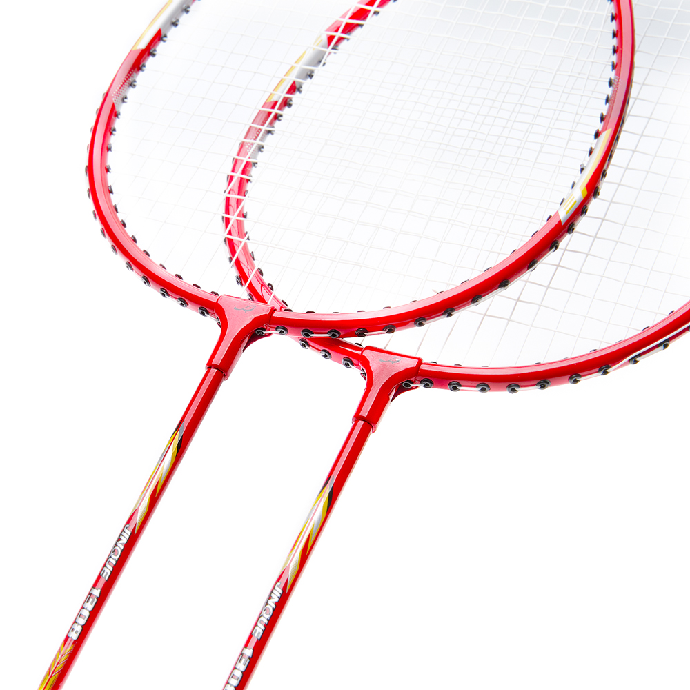 Набор для бадм. DOUBLE FISH JINQUE 1308, для начинающ.,стал. стерж, алюм. обод, со струнами, красный