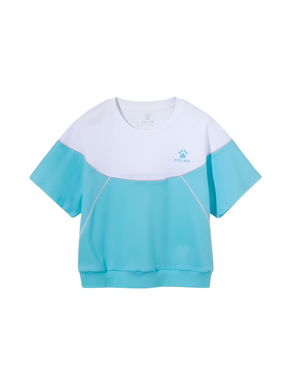 Детская футболка KELME Short Sleeve T-Shirt Kid (White/Light Blue)