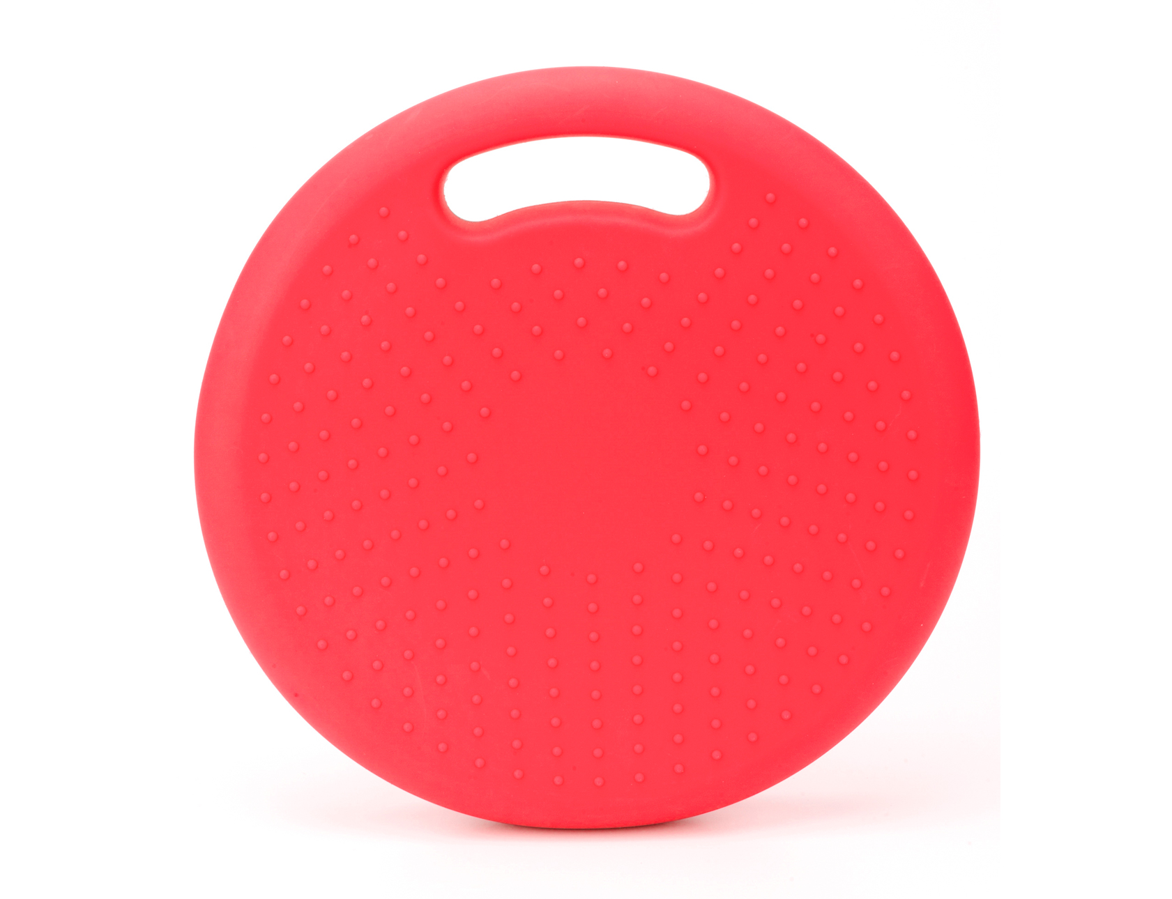 Массажно-балансировочная подушка с ручкой красная в комплекте с насосом