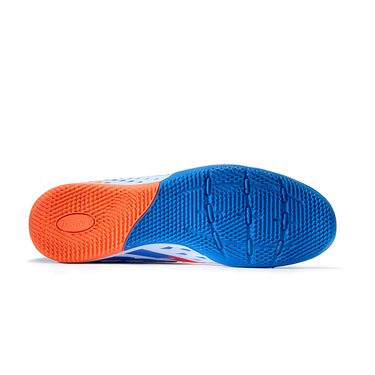 Бутсы зальные TORRES RAYO-J подростковые, TS134234-234-35, р.35, резина,ПУ,текстиль, бело-синий