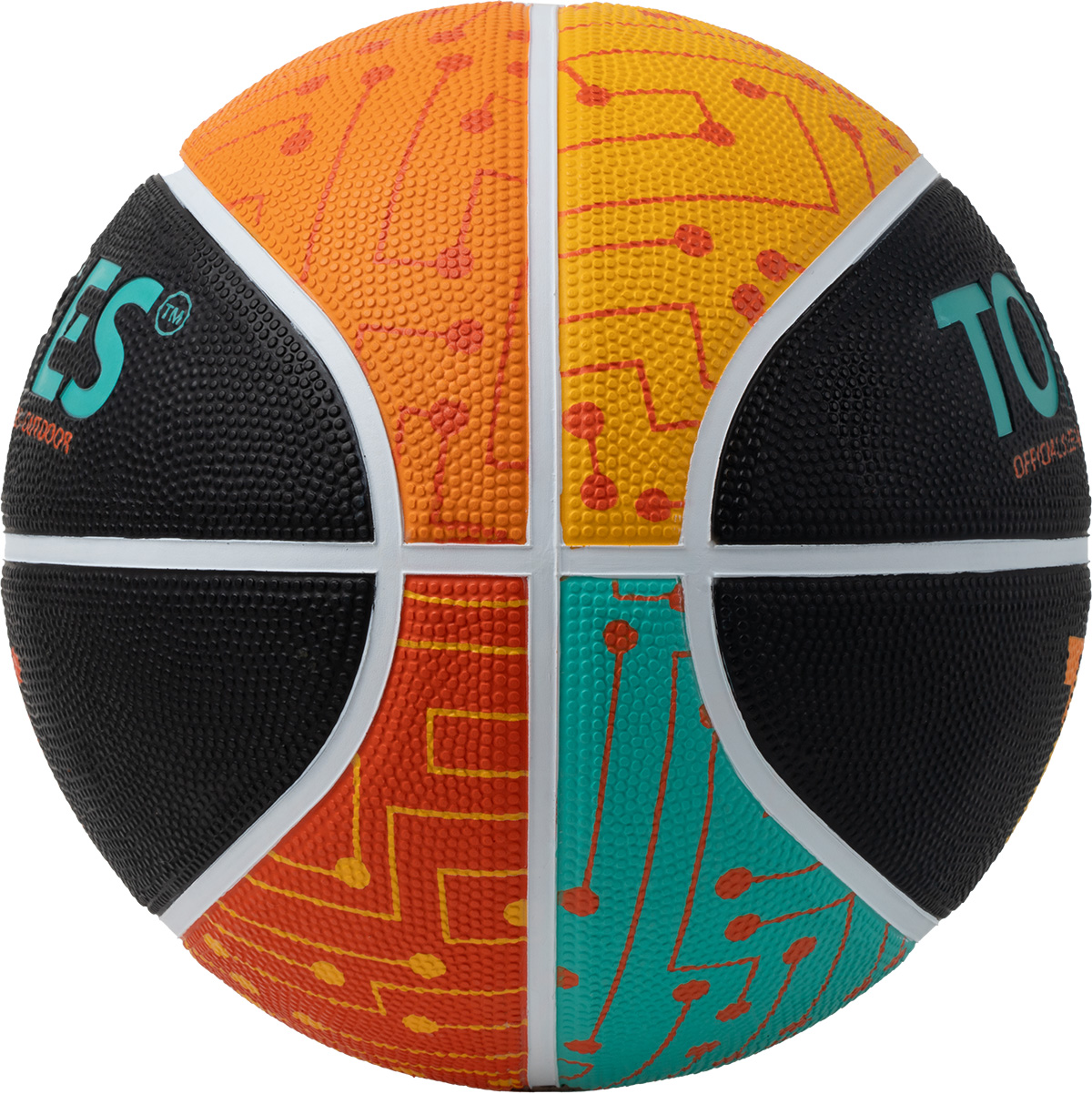 Мяч баск. TORRES TT, B023155, р.5, резина, нейлон. корд, бут. кам., черный-мультиколор