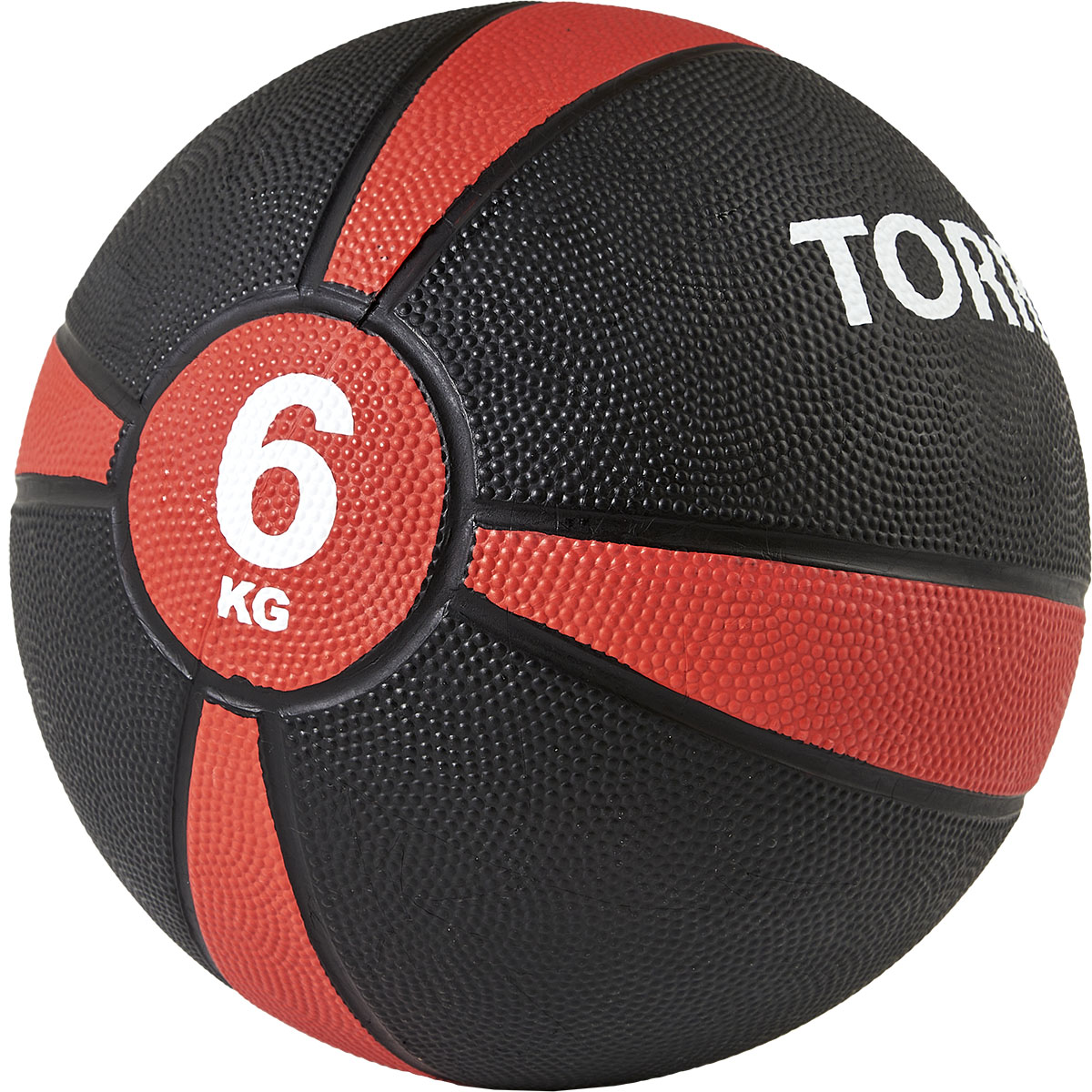 Медбол TORRES 6 кг, AL00226, резина, диаметр 23,8 см, черно-красный