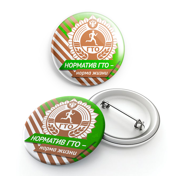 Значок закатной ГТО бронза (D-38 мм)