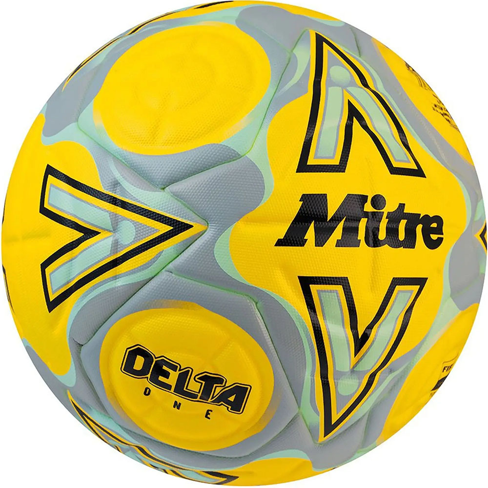 Мяч футб. MITRE Delta One 24, 5-B01787C60, р.5, FIFA Quality, 14п, ТПУ, термосшивка, желто-серый