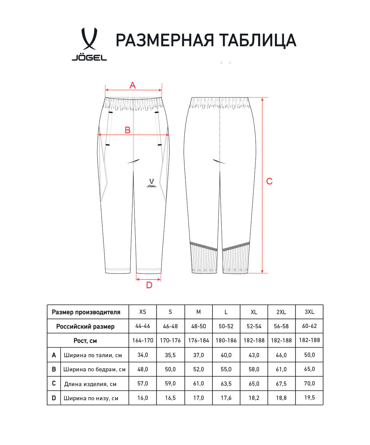 Брюки тренировочные с карманами JOGEL PREMIER PerFormDRY 3/4 Training Pants, черный, размер L