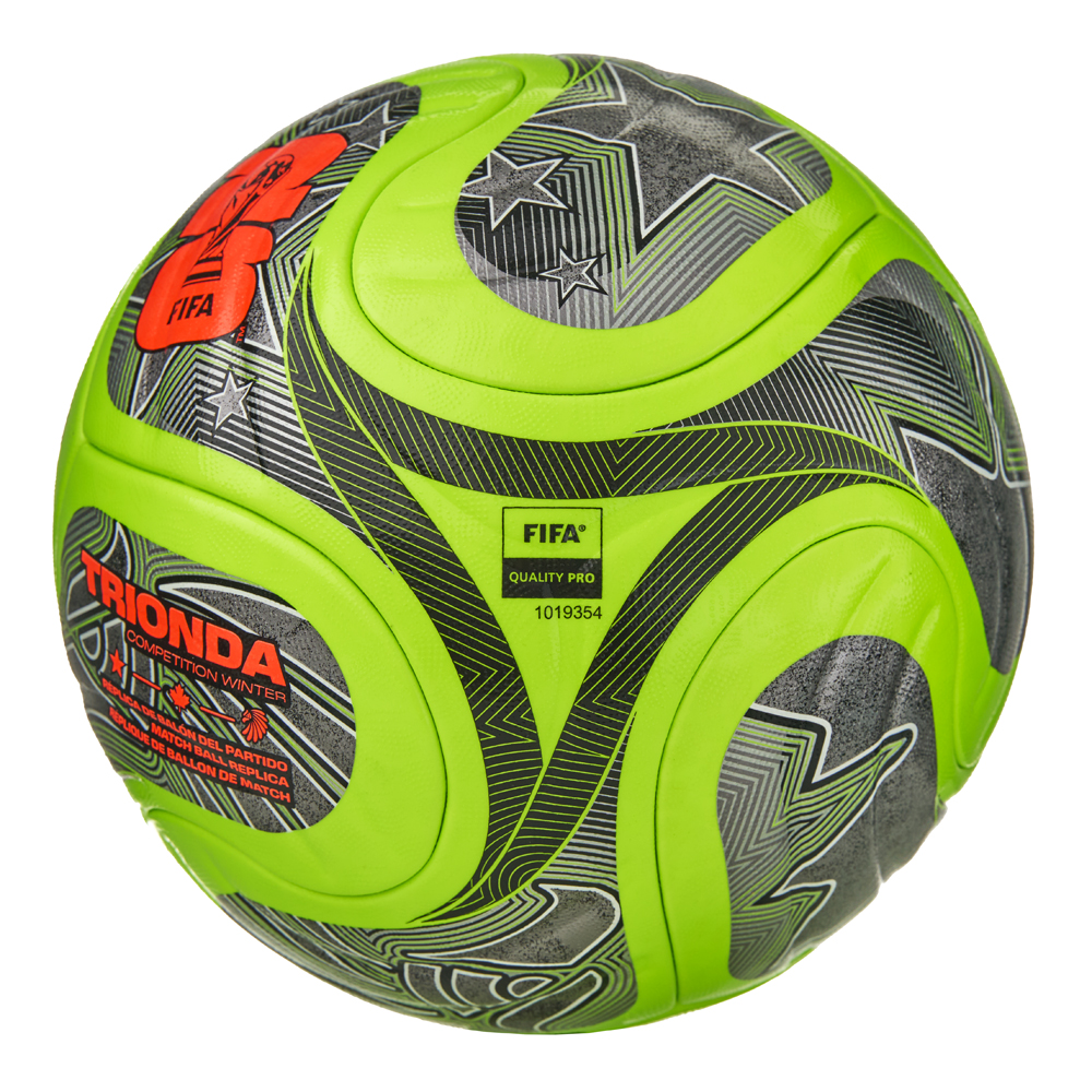 Мяч футб. ADIDAS WC26 Trionda Competition Winter JV6223, р.5, FIFA Pro, 4пан, ПУ,термосш, флуор.лайм