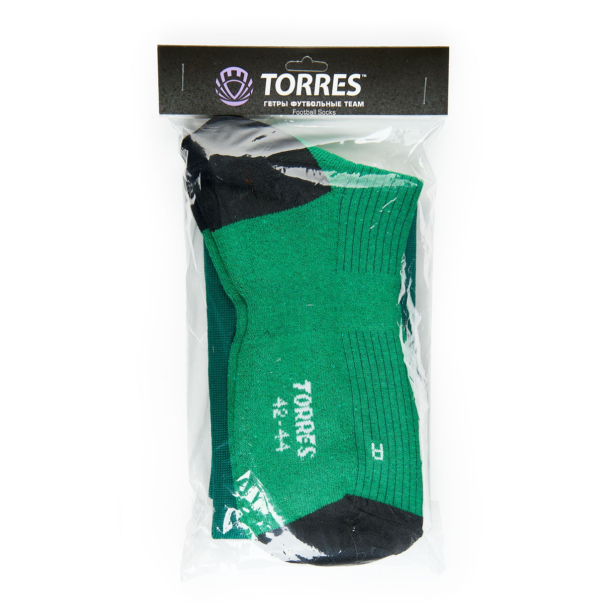 Гетры футб.TORRES Sport Team, FS1108-08-42-44, р.42-44, ТЕМНО-ЗЕЛЕН, хлопок, полиэстер,эластан