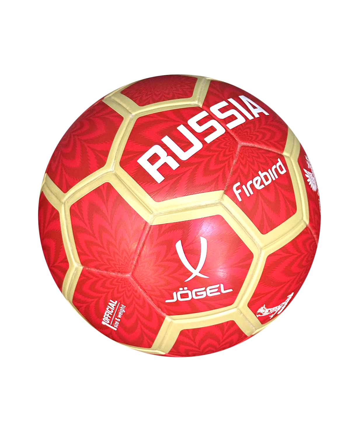 Мяч футбольный JOGEL Russia Firebird №1, размер 1