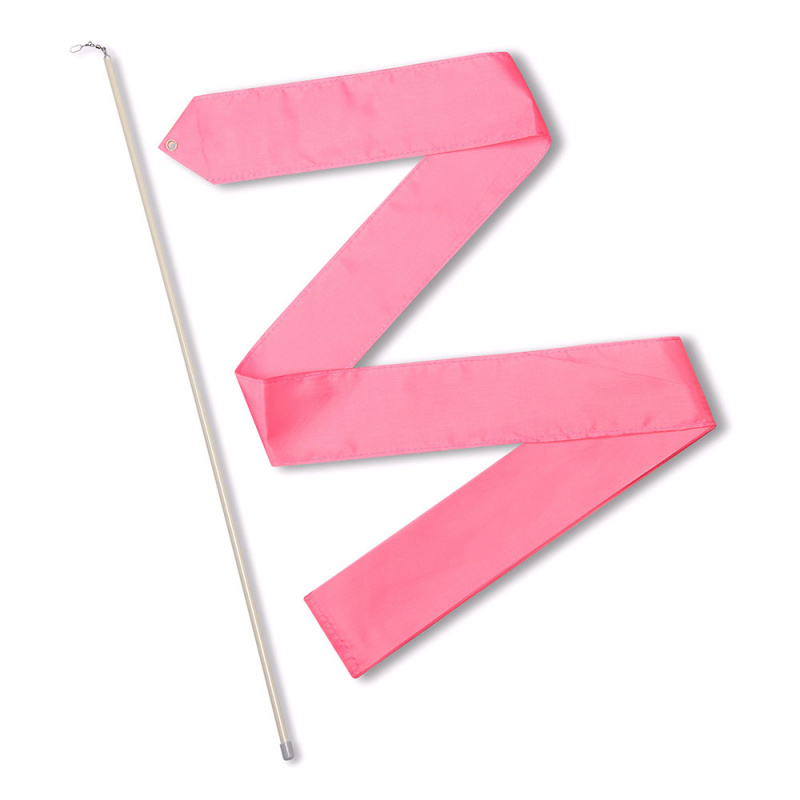 Лента гимнастическая с палочкой 56см, СЕ6-P, дл.6м, пластик, металл, полиэстер, розовый