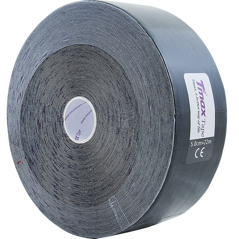 Тейп кинезиологический Tmax 22m Extra Sticky Black (5 см x 22 м), 423222, черный
