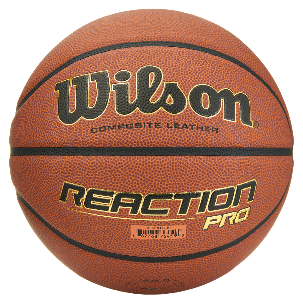 Мяч баск. WILSON Reaction PRO, WTB10137XB07, р.7, синт. PU, бутил. камера, темно-коричневый