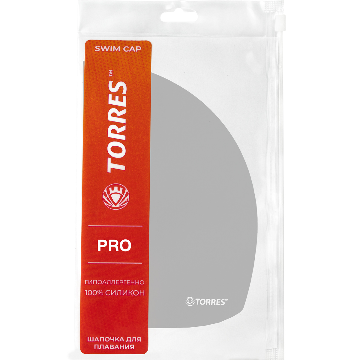 Шапочка для плав. TORRES Pro, SW-12205SV, серебристый, силикон