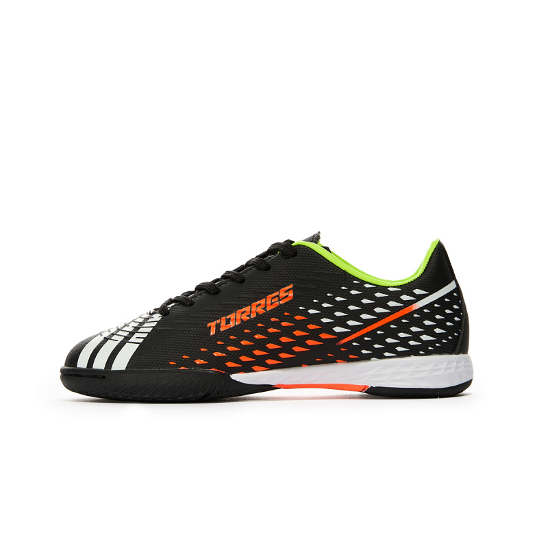 Бутсы зальные TORRES RAYO KID детские, TS134235-124-33, р.33, резина,ПУ,текстиль, чёрно-оранжевый