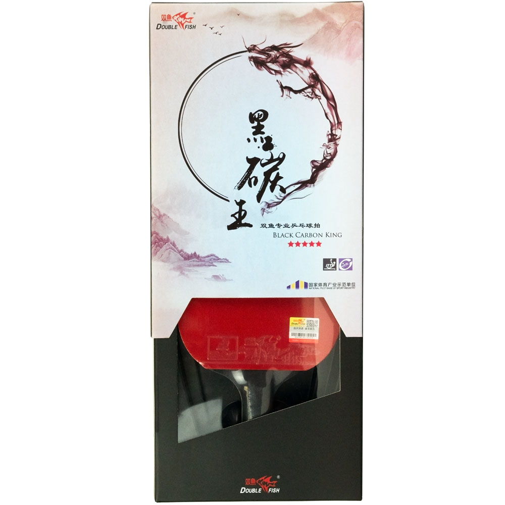 Ракетка для н/т DOUBLE FISH Black Carbon King Racket 5*****, для професс.,ITTF Appr.,накл.2,1,мм