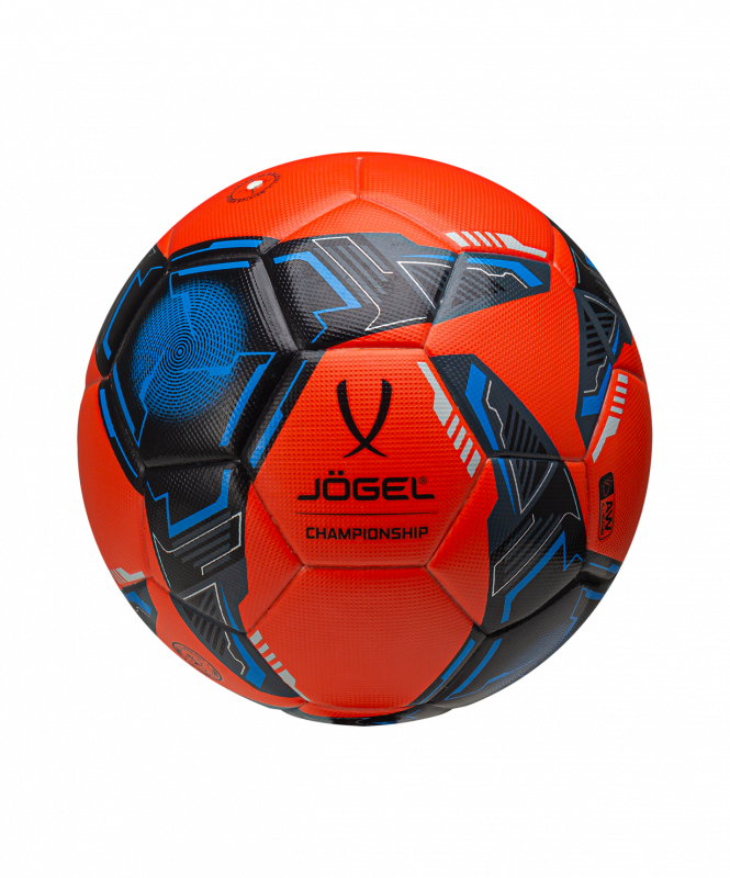 Мяч футбольный JOGEL Championship №5, оранжевый/синий/черный, размер 5