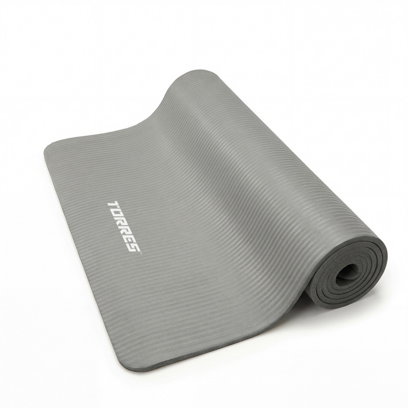 Коврик для йоги TORRES SOFT, YL10112, NBR(синт.каучук), толщина 1,2 см, серый