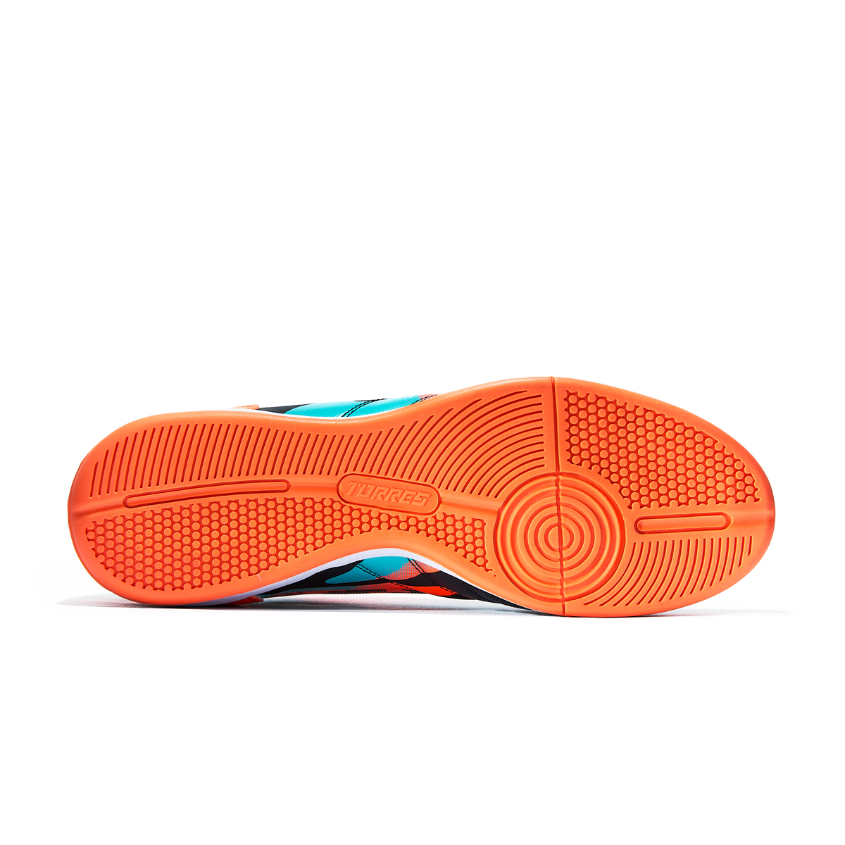 Бутсы зальные TORRES TIEMPO, TS134236-417-39, р.39, резина,ПУ,текстиль, оранжево-бирюзовый