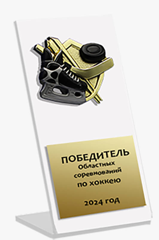 Акриловая награда хоккей (белая)