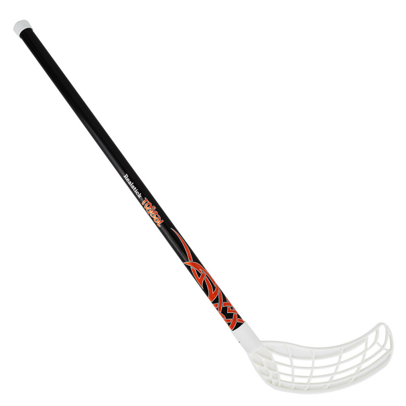 Клюшка для флорбола RealStick Tribal Jr, MR-KF-TR70-WH, 70см,прямой крюк,пластик,черн-бел-оранж
