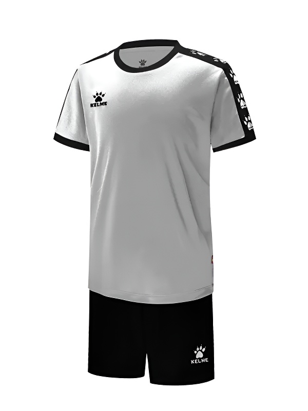 Детская футбольная форма KELME Short Sleeve Football Set Kids (White/Black)