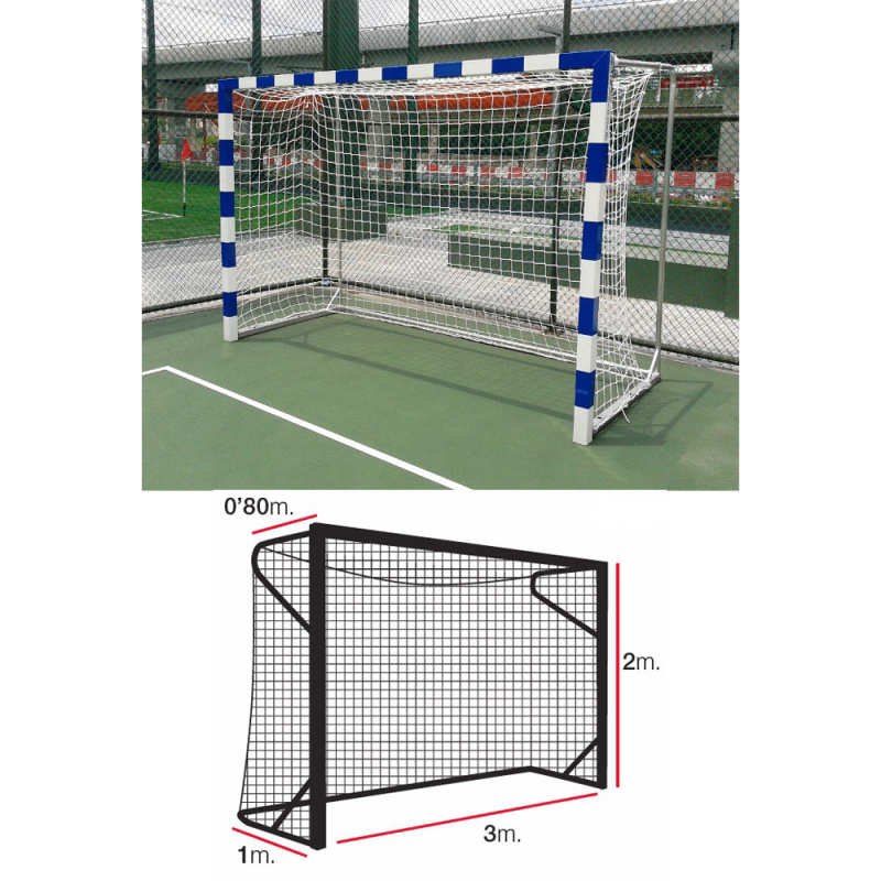 Сетка ганд./фут. EL LEON DE ORO, 11444010000,a:3.0 b:2.0 c:0.8 d:1.0м,4мм ПП, ячейка 10х10 см, бел.
