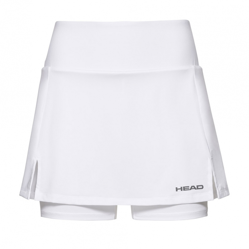 Юбка-шорты тренир. жен. HEAD Club Basic Skort Long W 814539-WH-M,р.M,92%полиэстер,8% эластан,белый