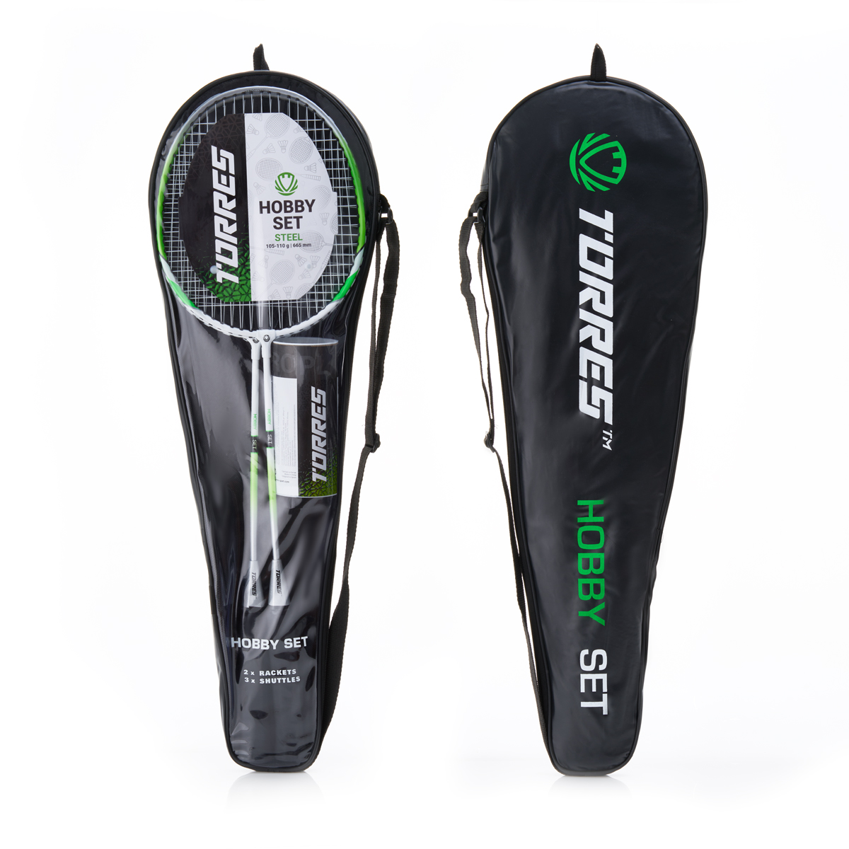 Набор для бадм. TORRES Hobby Set, BD23506, для начинающ.,стал. стерж и обод, со струнами, зел