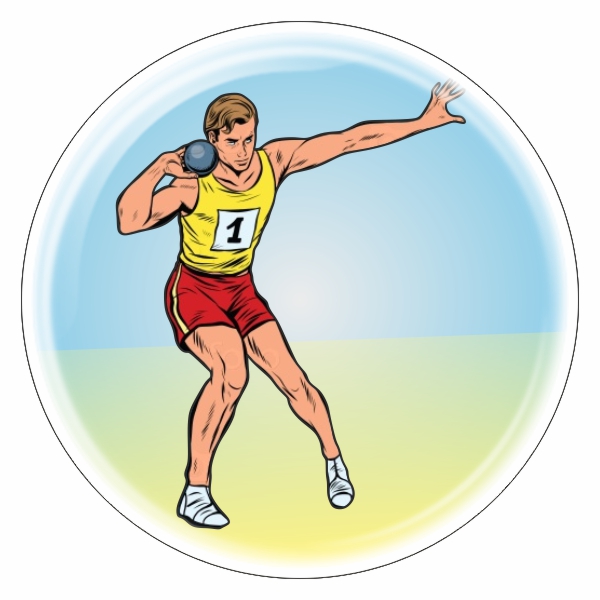 Эмблема D2-PL-013 метание ядра (D-50 мм)