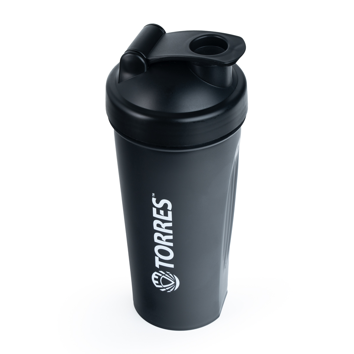 Шейкер спортивный TORRES, S01-600-03, 600мл, крышка с колпачком, пластик, черный