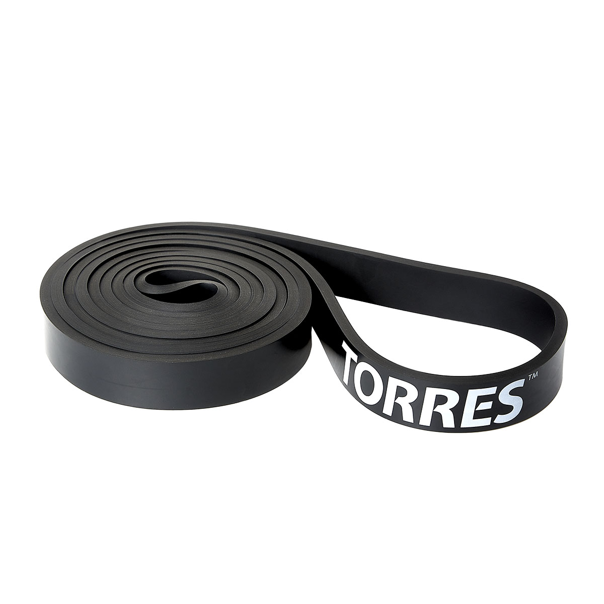 Эспандер TORRES латексная петля, AL0048, длина 208 см, шир.2,1 см, сопротивление 30 кг, чёрный