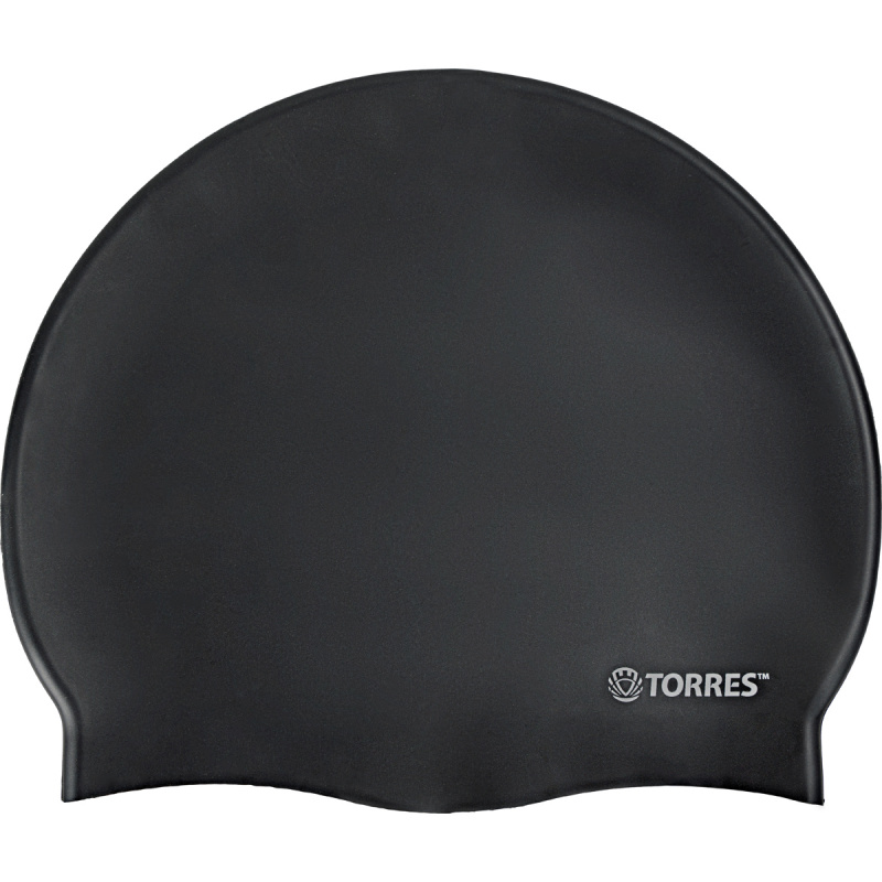 Шапочка для плав. TORRES No Wrinkle, SW-12203BK, черный, силикон