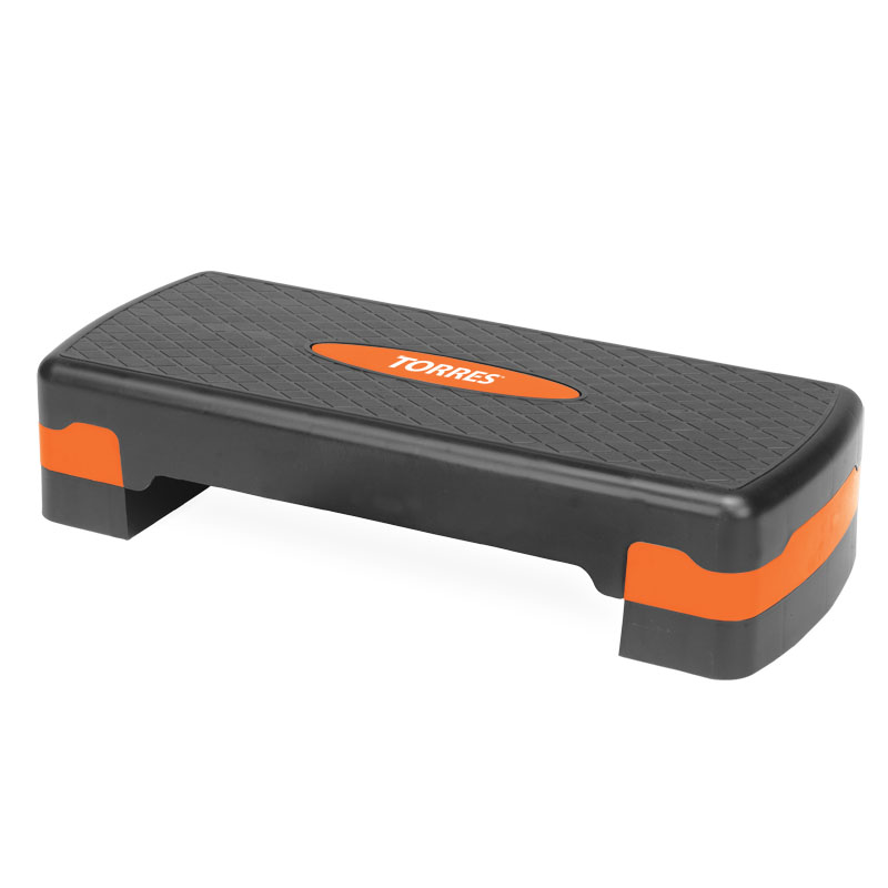 Степ-платформа TORRES, AL1005, два уровня, 64см*28см*10/15см, оранжево-черный