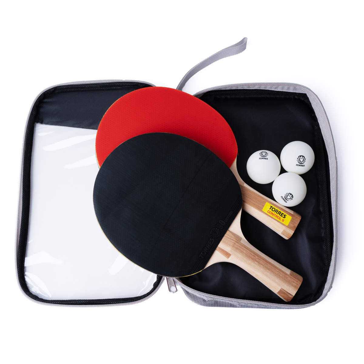 Набор для н/т TORRES Control 9, TT0011, 2 ракет. и 3 мяч.,нак 1,8мм, кон. руч,+ сумка-чехол