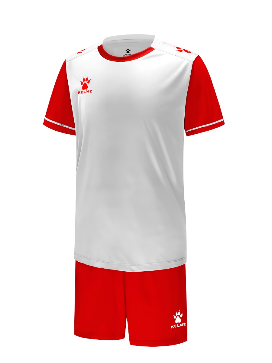 Детская футбольная форма KELME Short Sleeve Football Set Kids (White/Red)