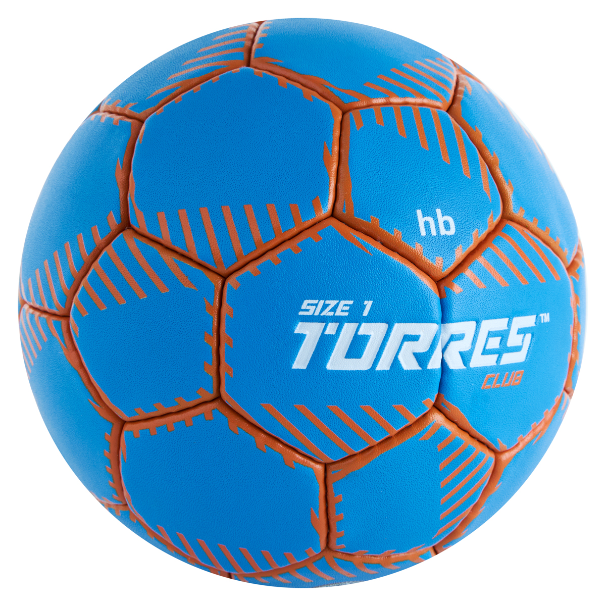 Мяч ганд. TORRES Club, H32441, р.1, ПУ, 5 подкл. слоев, руч. сшивка, синий