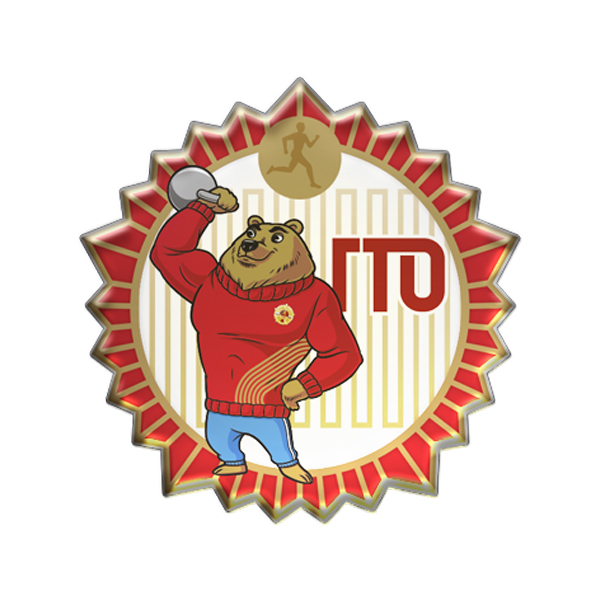 Значок из акрила под оптической смолой "Медведь Потап" (25х25,5 мм)