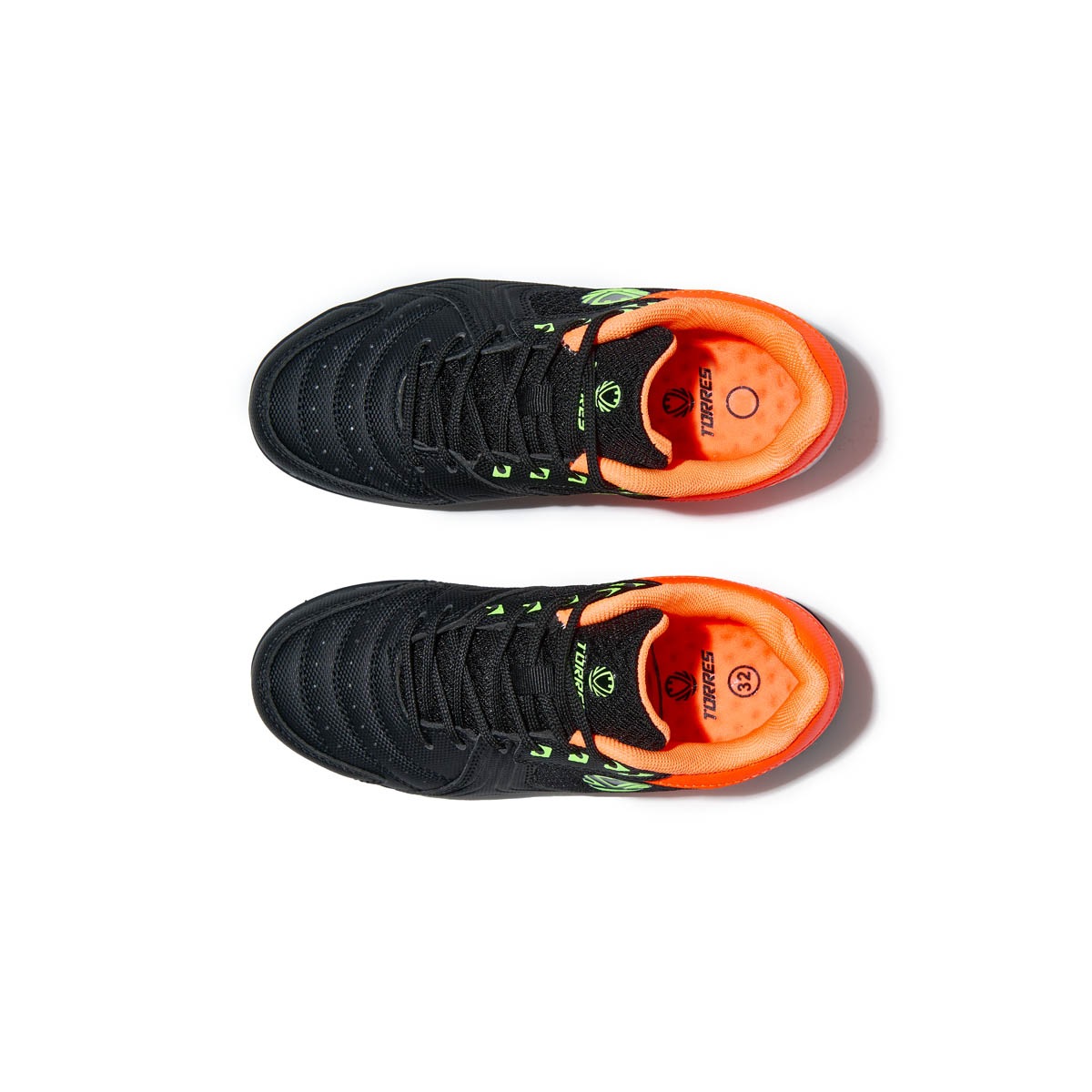 Бутсы зальные TORRES LIDER детские, TS14624159-32, р.32, ПУ, текстиль, черный