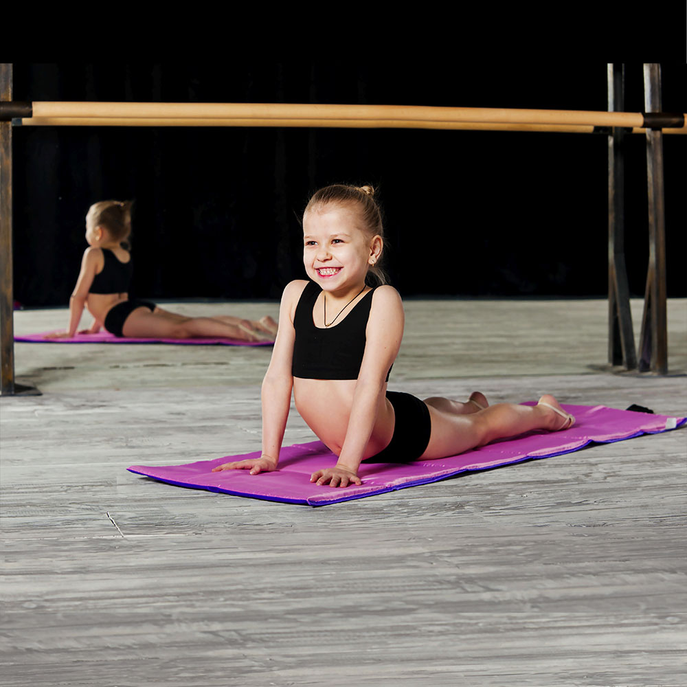 Коврик гимнастический детский INDIGO, SM-043-PV, полиэстер, стенофон, розово-фиолетовый