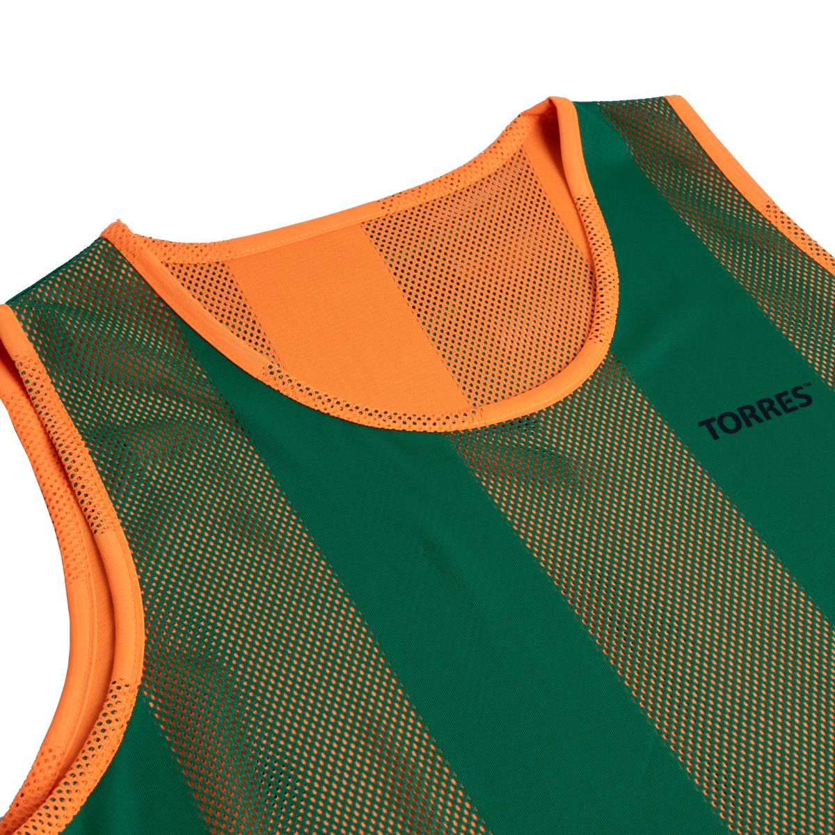 Манишка TORRES двухсторонняя, TR11045O/G, р.Sr, тренировочная, полиэстер, оранж-зеленая